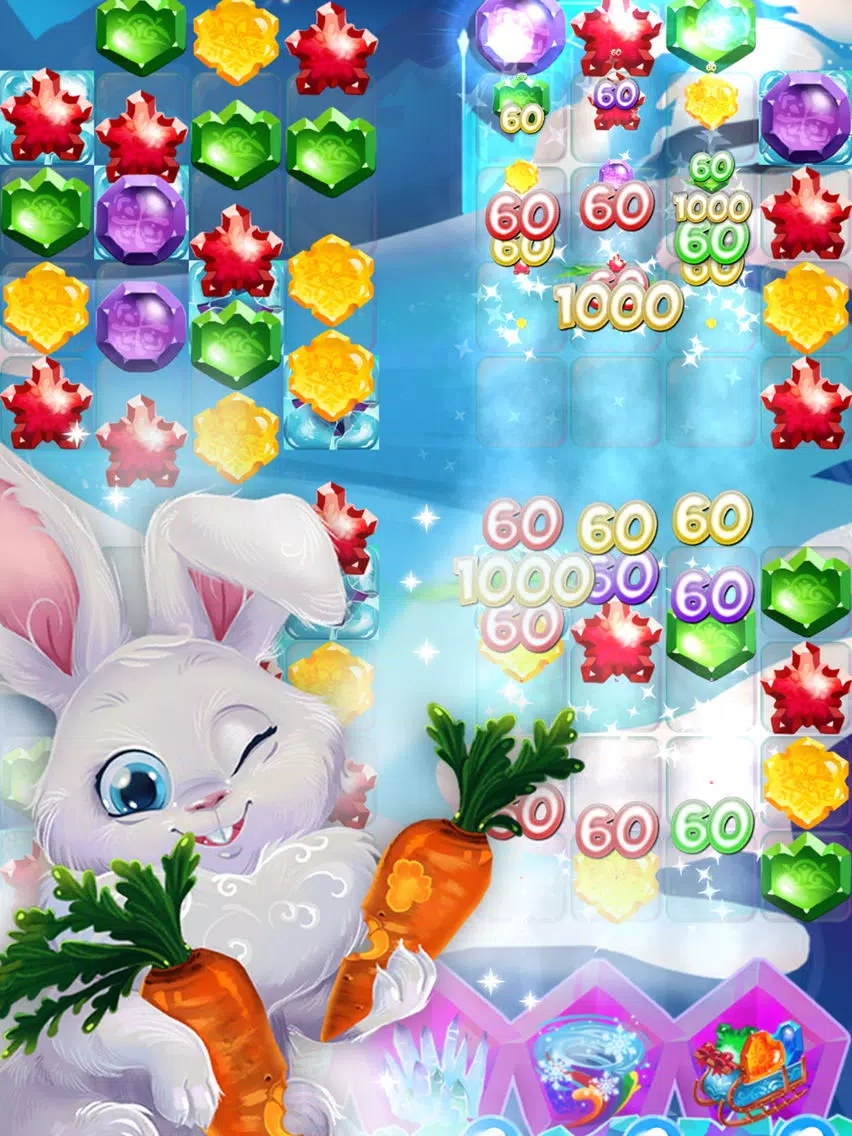 Bunny Frozen Jewels Match 3 iPad Screenshots