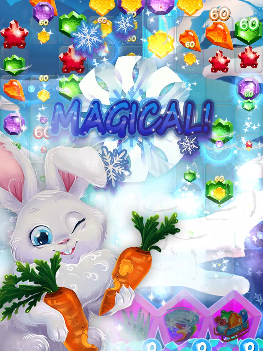 Bunny Frozen Jewels Match 3 iPad Screenshots
