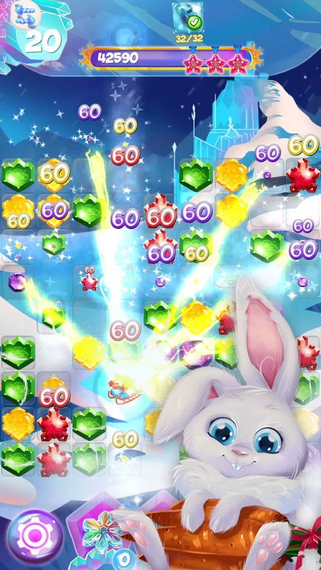 Bunny Frozen Jewels Match 3 Screenshots