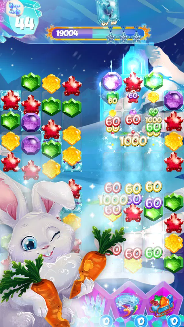Bunny Frozen Jewels Match 3 Screenshots