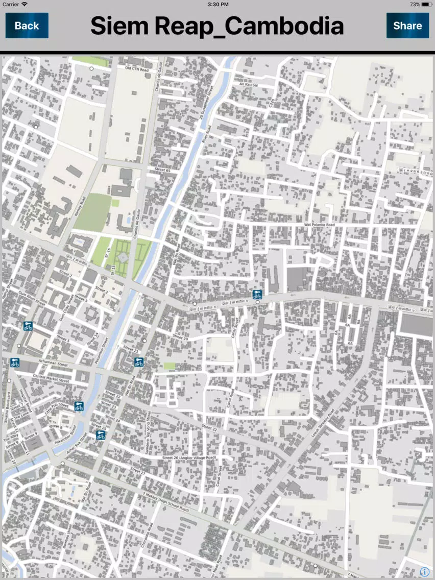 Siem Reap Cambodia Offlinemap iPad Screenshots