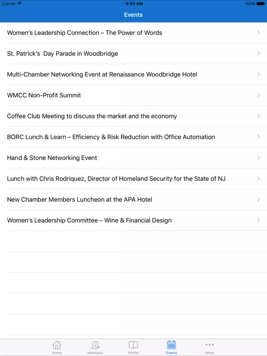 Woodbridge Metro Chamber iPad Screenshots