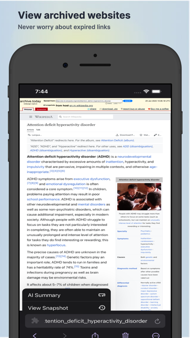 Focus: Private AI Web Browser Screenshots