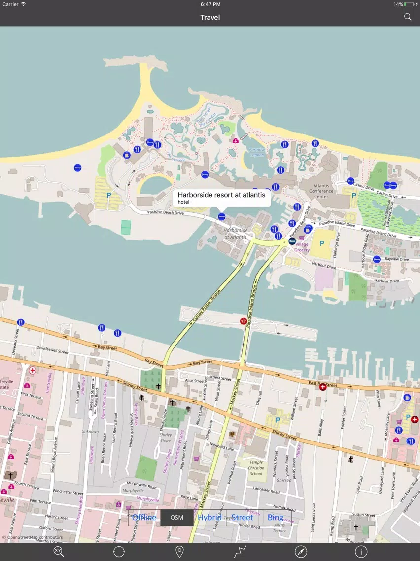 NEW PROVIDENCE ISLAND & PARADISE ISLAND – GPS MAP iPad Screenshots