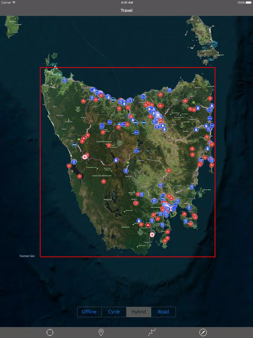 TASMANIA – GPS Travel Map Offline Navigator iPad Screenshots