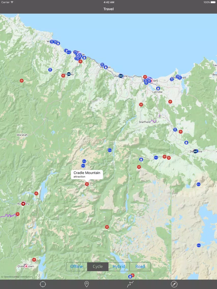 TASMANIA – GPS Travel Map Offline Navigator iPad Screenshots