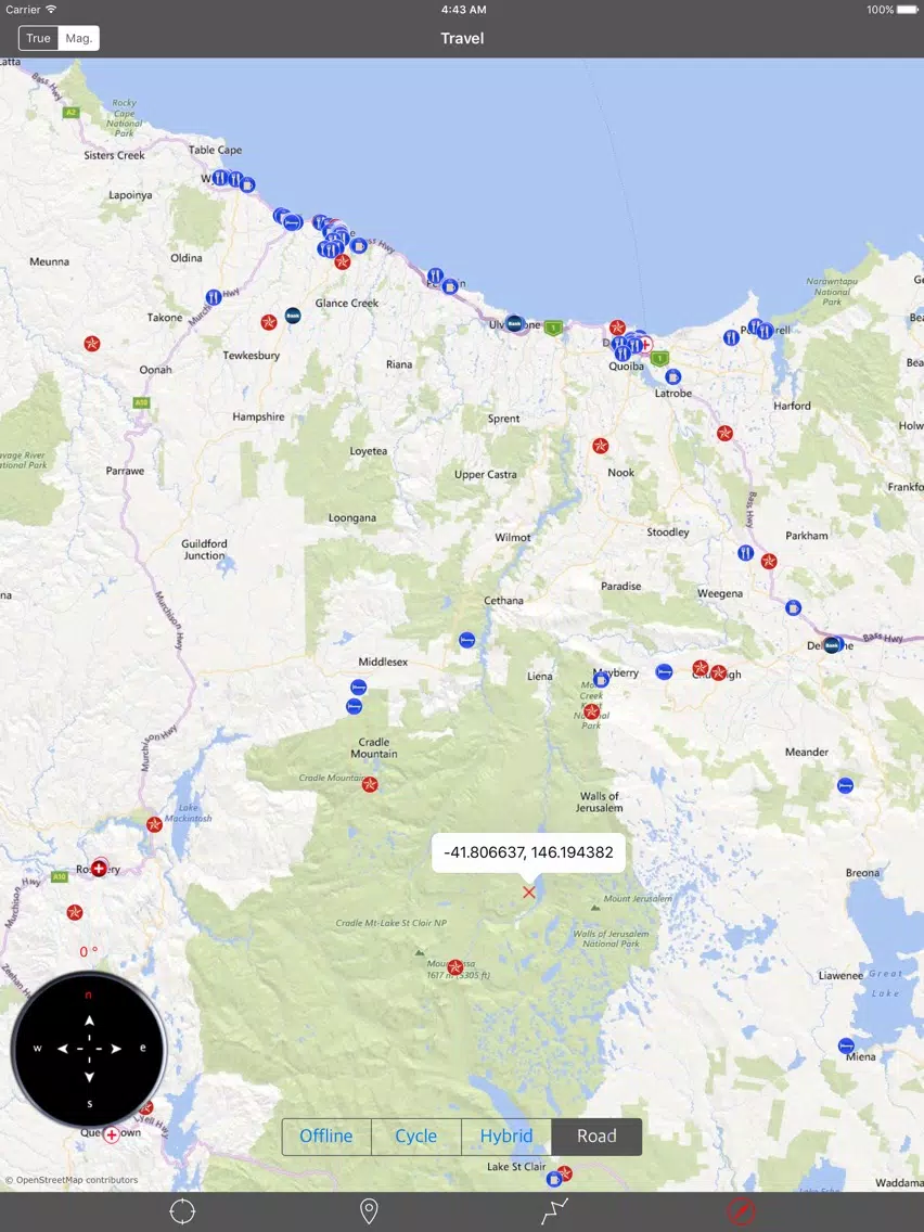 TASMANIA – GPS Travel Map Offline Navigator iPad Screenshots
