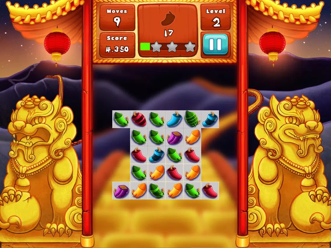 The Lion Dance Match The Fire Crackers Puzzle iPad Screenshots