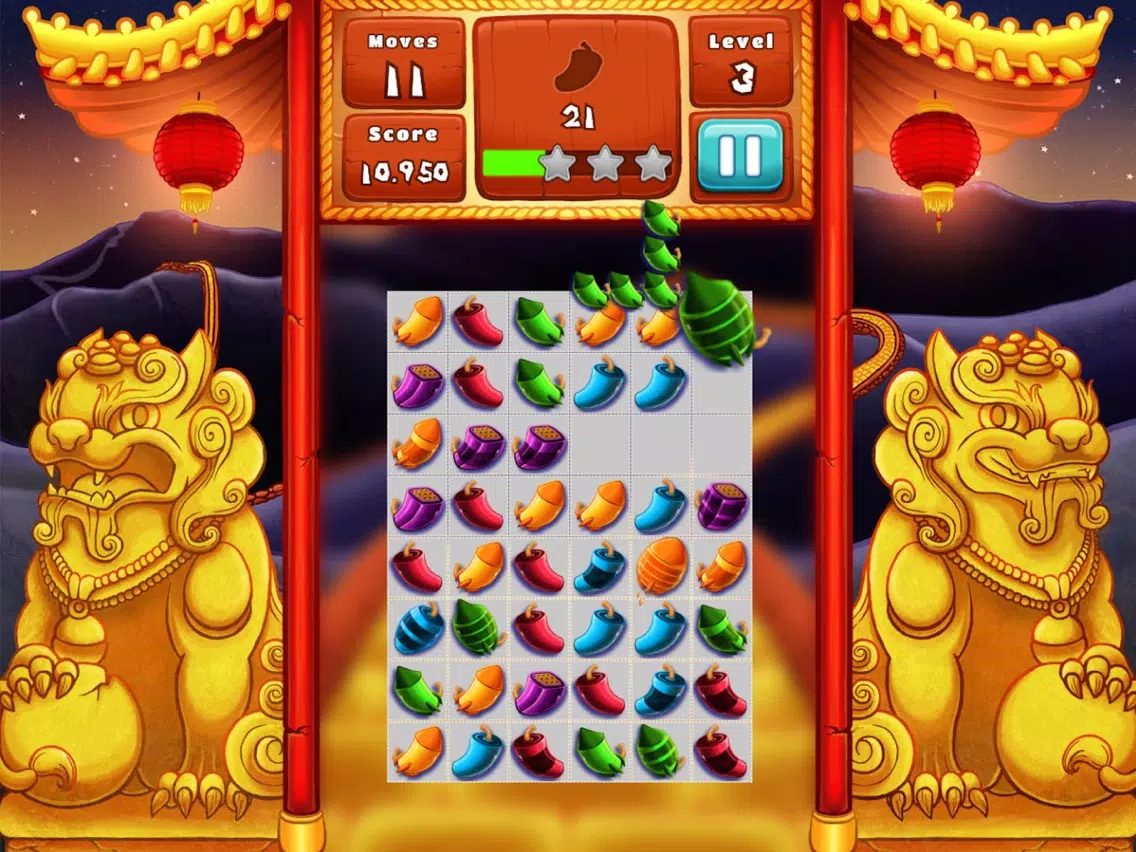 The Lion Dance Match The Fire Crackers Puzzle iPad Screenshots