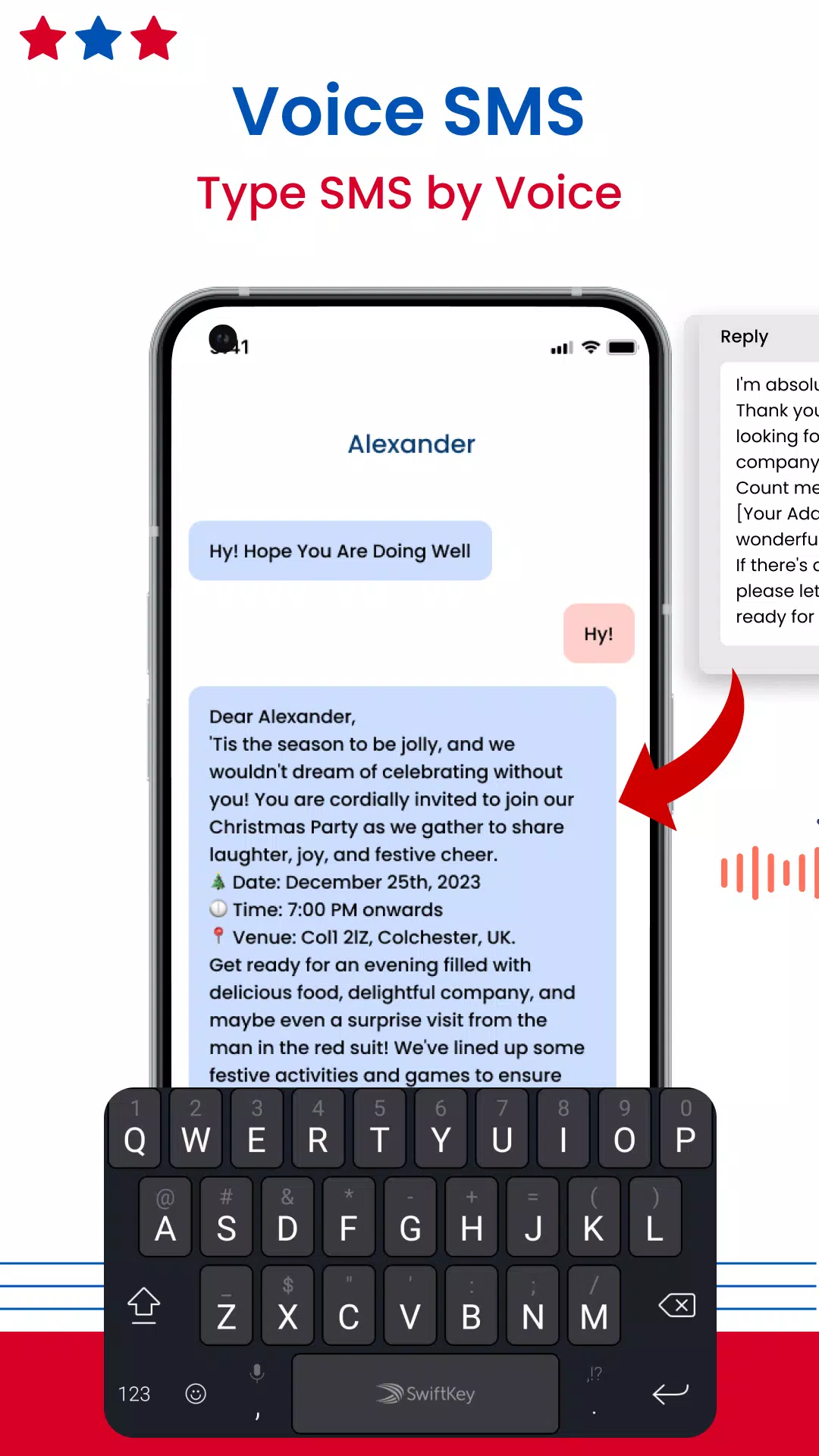 Voice SMS, Type SMS by Voice Screenshots