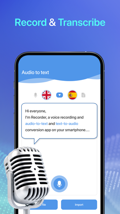 Voice Recorder: Audio to Text Screenshots