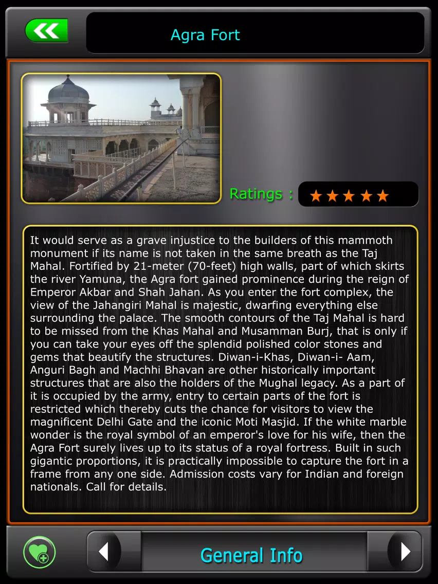 Tangkapan skrin Agra - Taj Mahal Offline Guide iPad