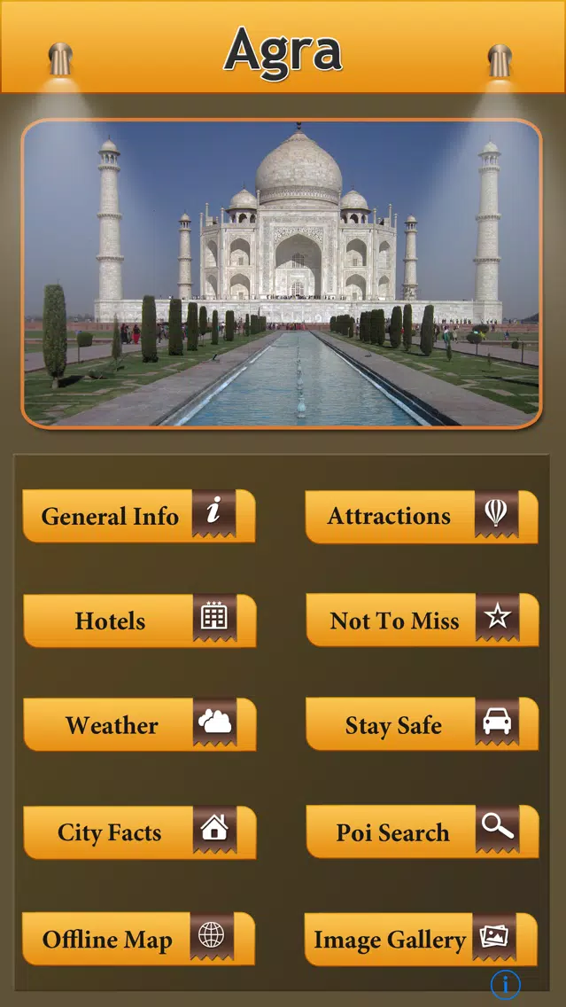 Tangkapan skrin Agra - Taj Mahal Offline Guide