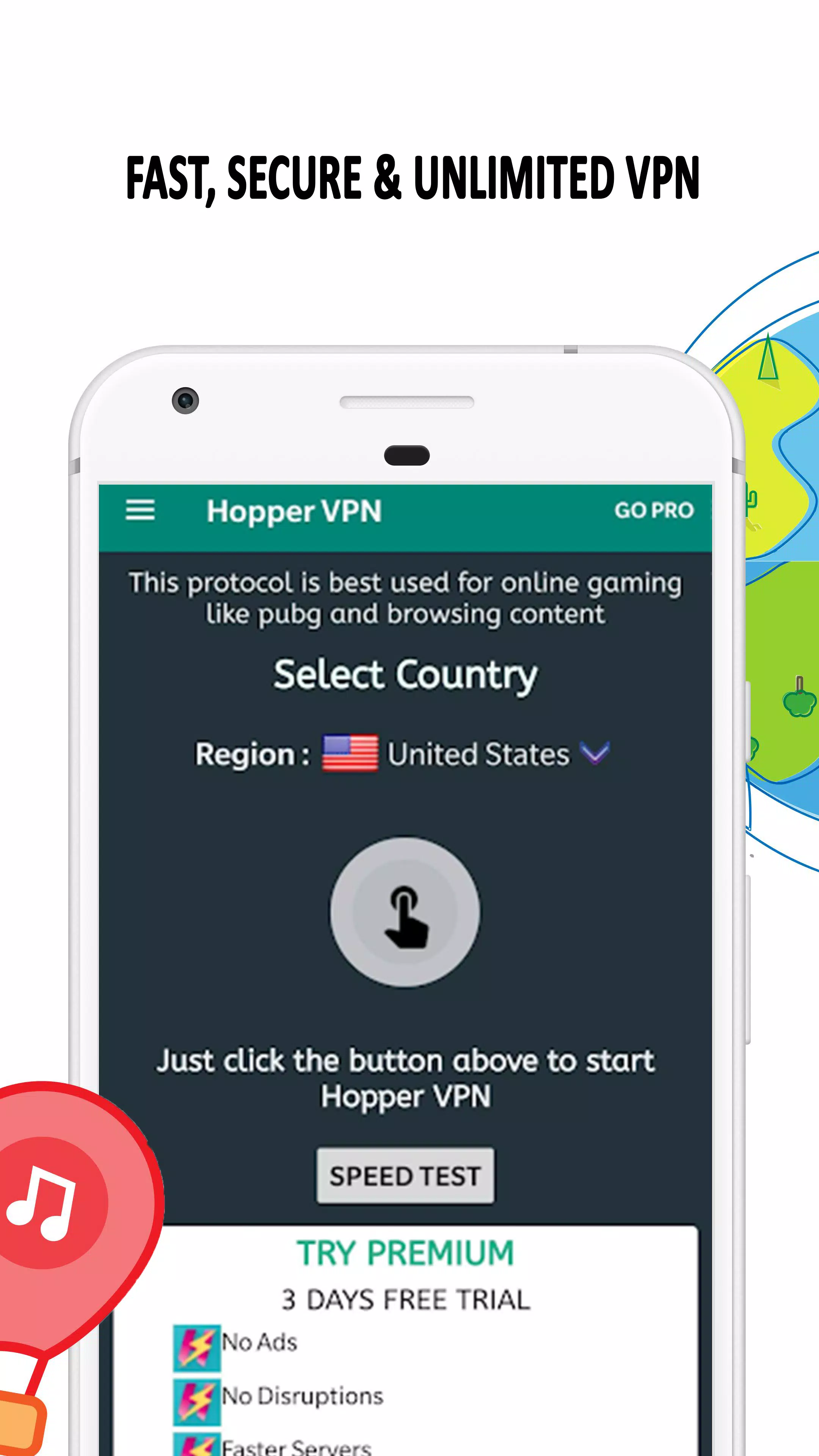 Tangkapan layar Hopper VPN
