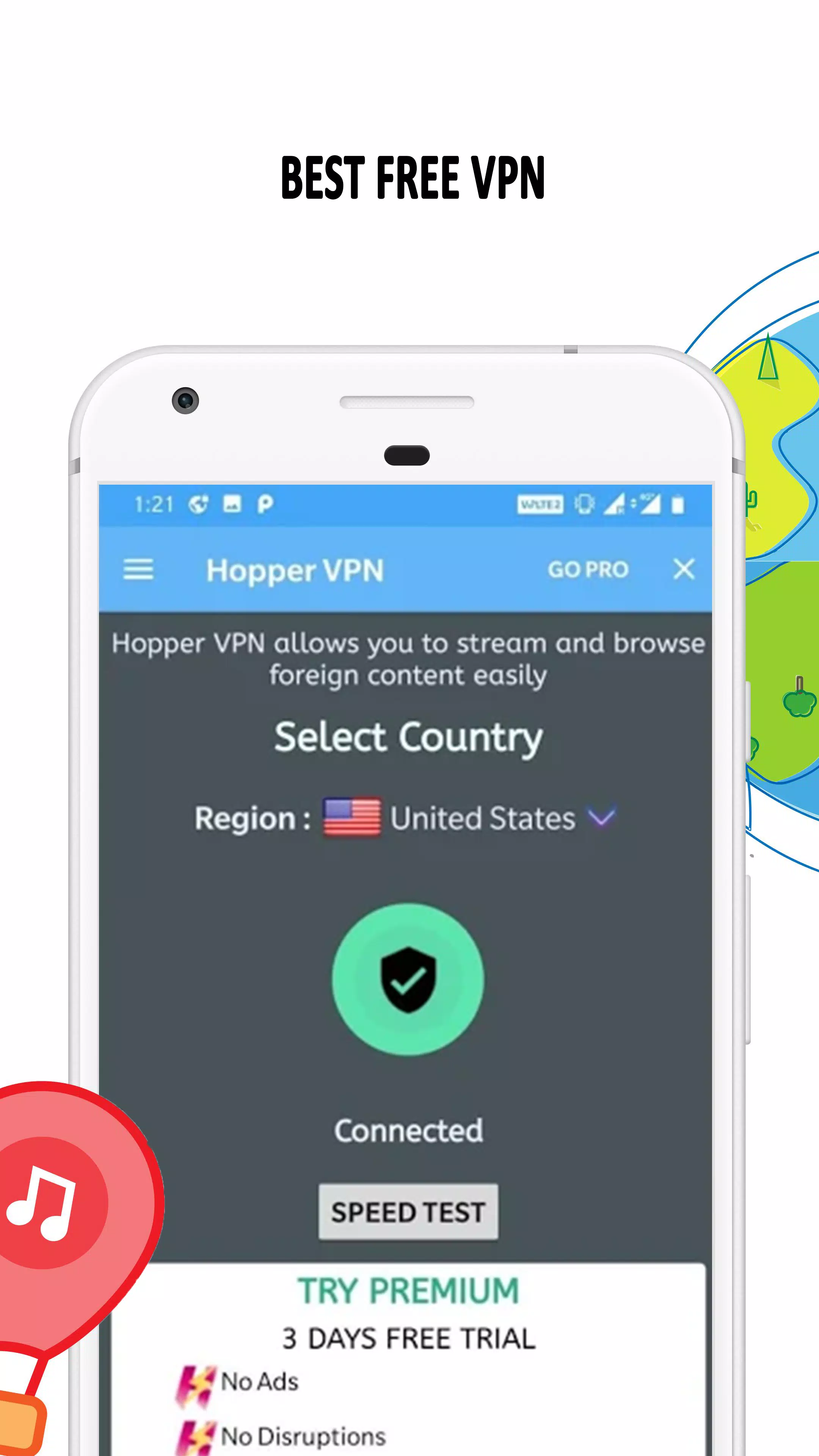 Tangkapan layar Hopper VPN