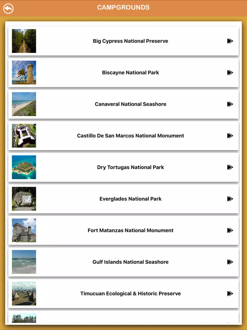 Florida National Parks iPad Screenshots