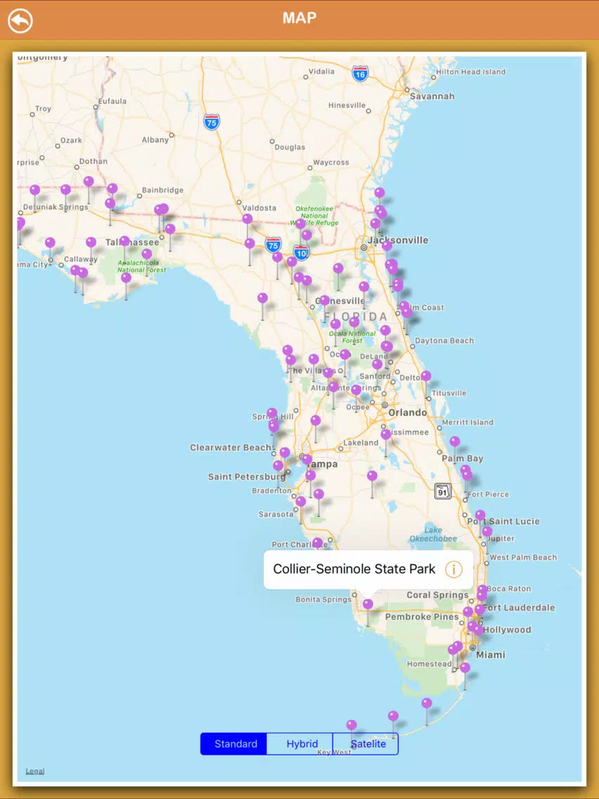 Florida National Parks iPad Screenshots