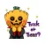 Pumpkin Man Halloween Sticker