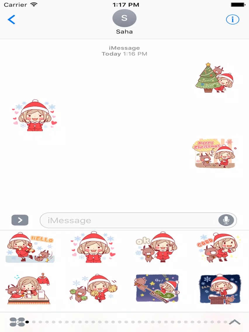 Merry Christmas Stickers for Girl iPad 应用截图