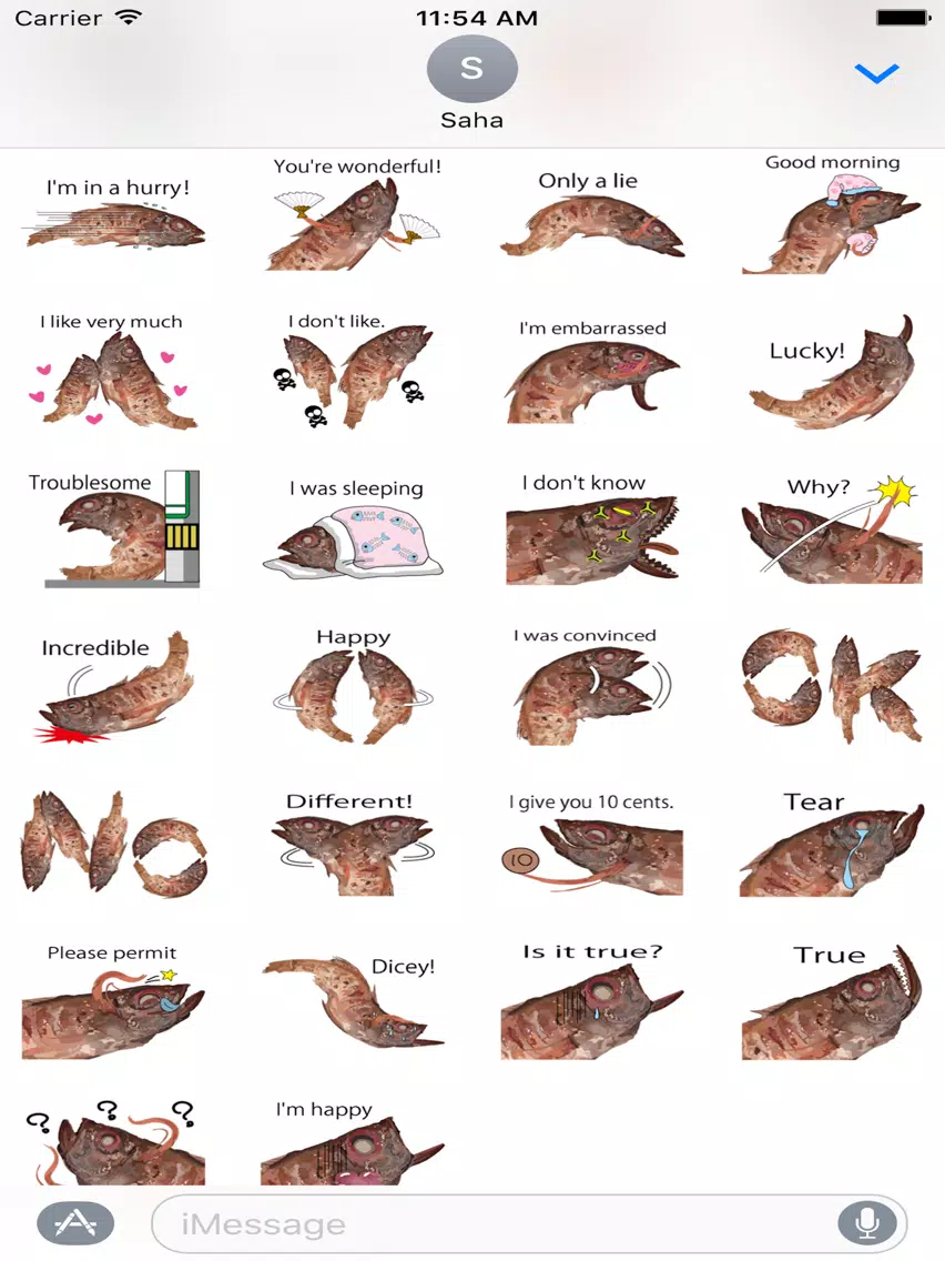 Rosy Fish Stickers for iMessage iPad سکرین شاٹس