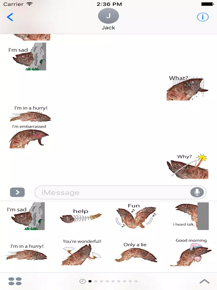 Rosy Fish Stickers for iMessage iPad سکرین شاٹس