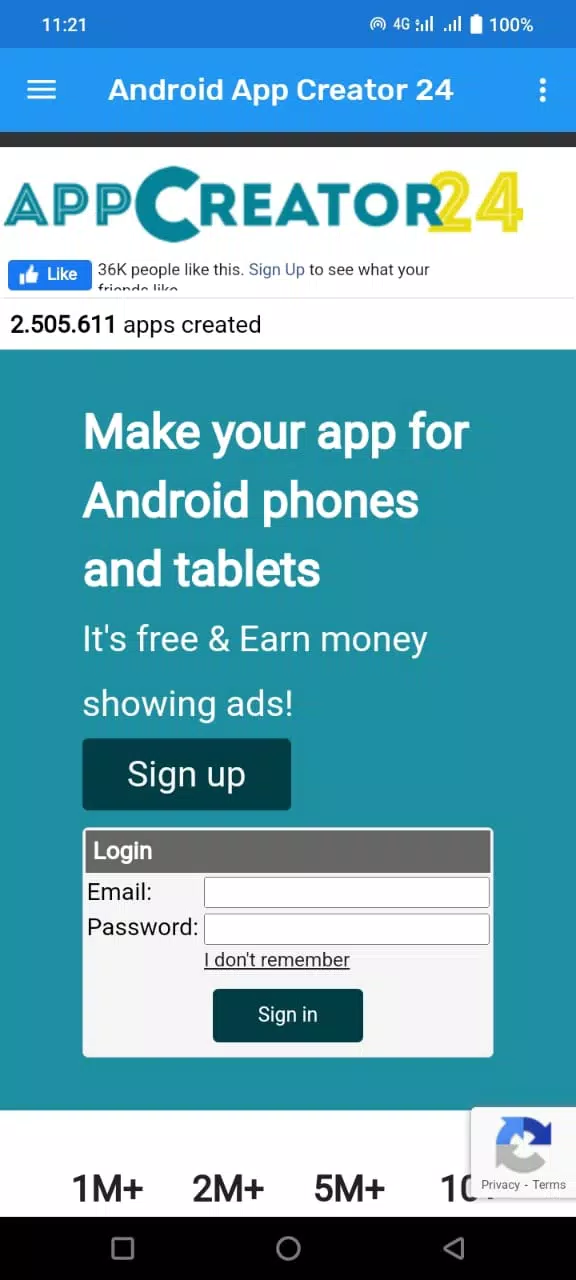 Android app creator 24 Screenshots