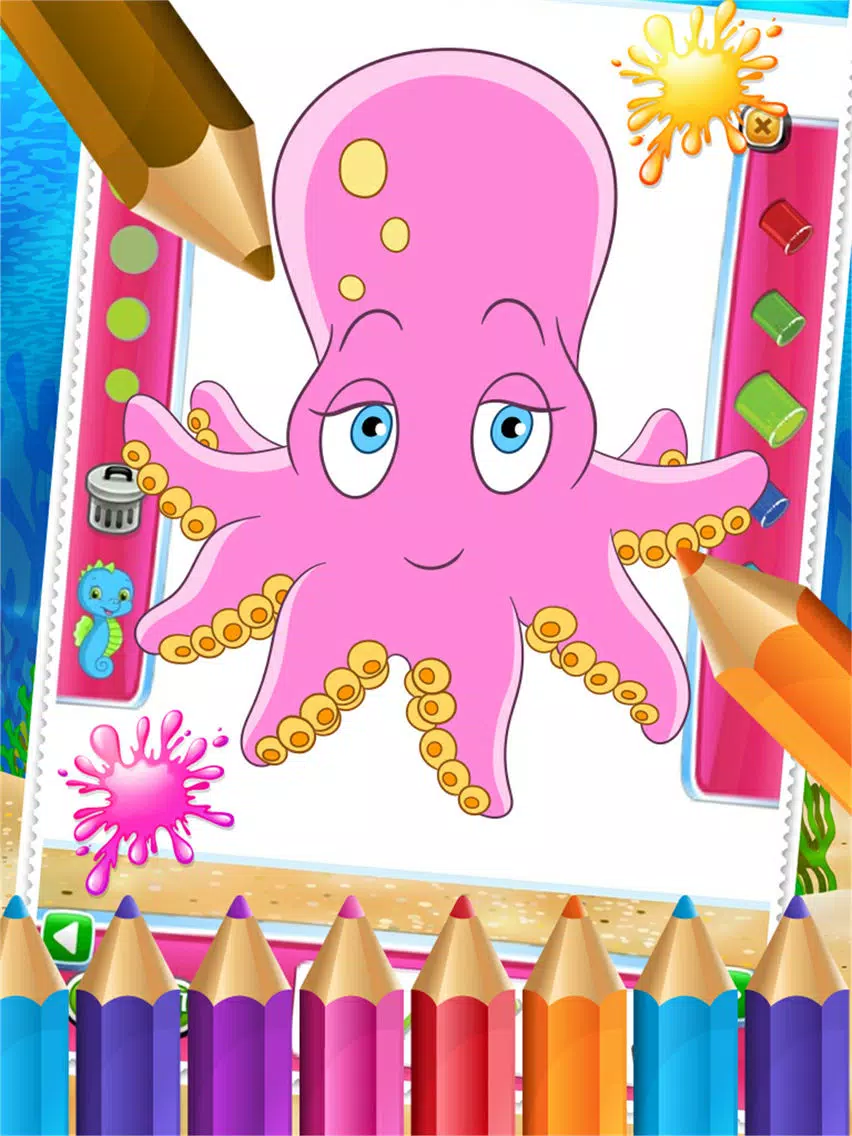 Charm Ocean Colorbook Drawing Paint Coloring Game for Kids iPad Screenshots