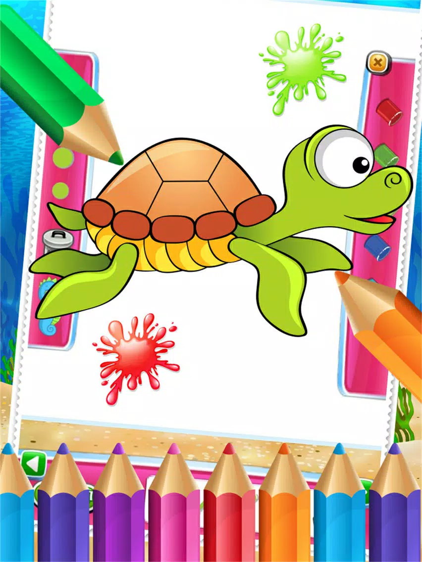 Charm Ocean Colorbook Drawing Paint Coloring Game for Kids iPad Screenshots