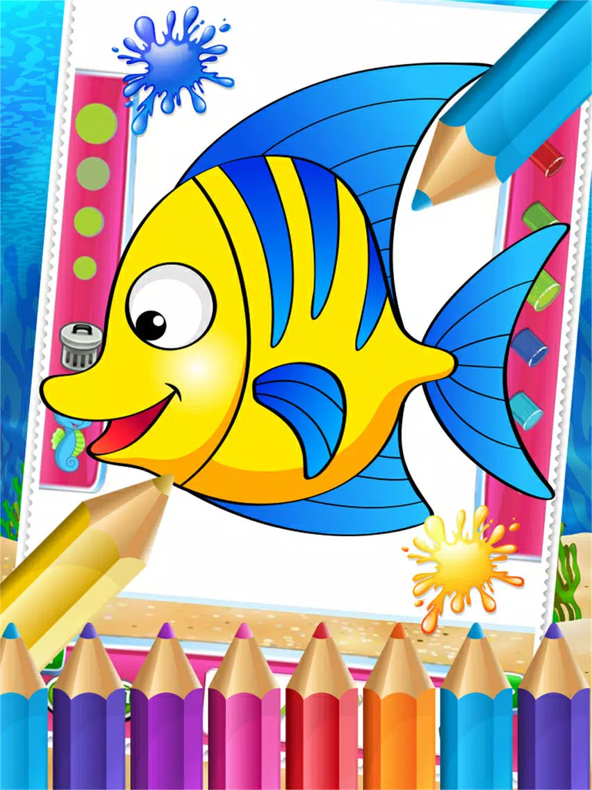 Charm Ocean Colorbook Drawing Paint Coloring Game for Kids iPad Screenshots
