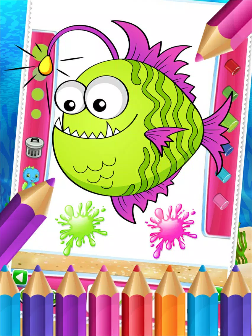Charm Ocean Colorbook Drawing Paint Coloring Game for Kids iPad Screenshots
