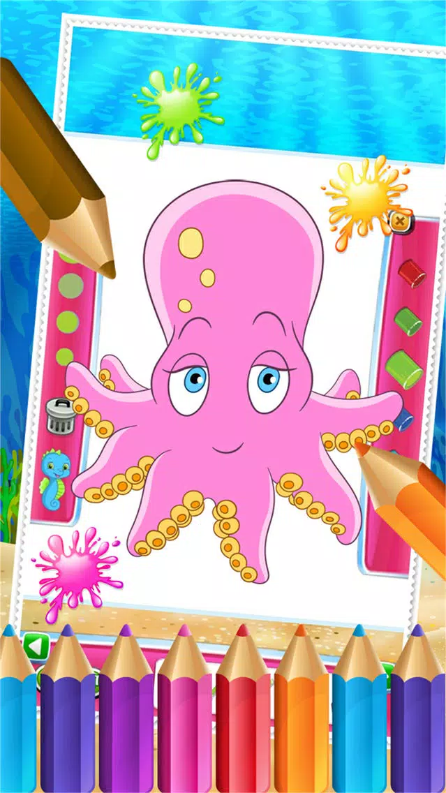 Charm Ocean Colorbook Drawing Paint Coloring Game for Kids Screenshots