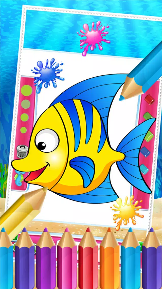 Charm Ocean Colorbook Drawing Paint Coloring Game for Kids Screenshots