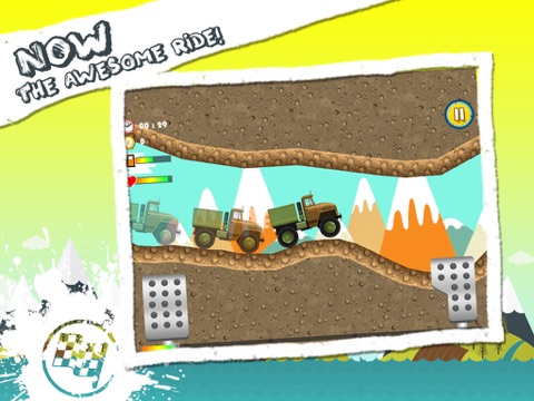 Captures d'écran de Go Crazy Mountain Cimbers Racing : Jumping Car with racing with police car, truck, jeep and tanker iPad 