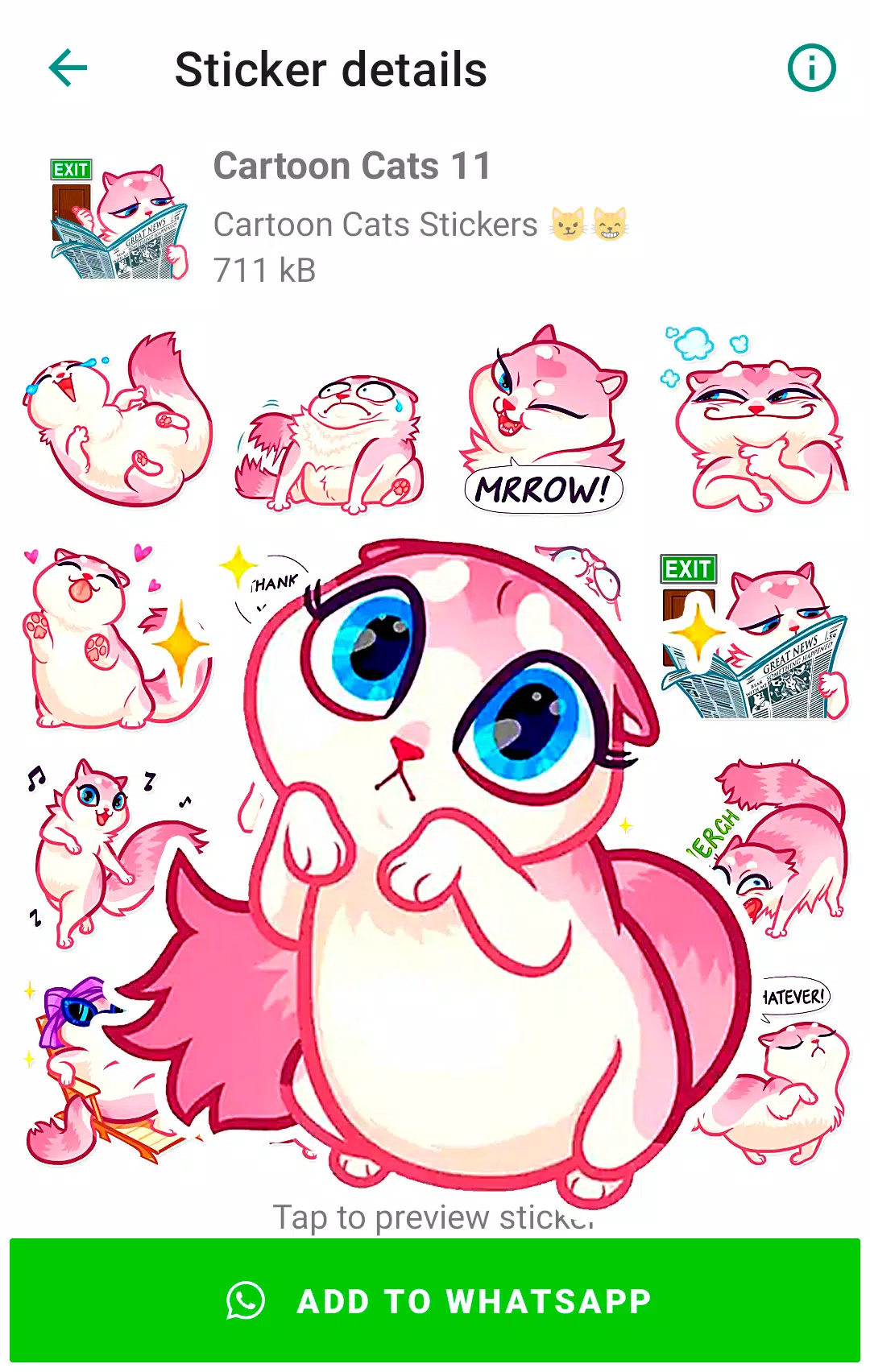 Cartoon Cat Stickers Screenshots