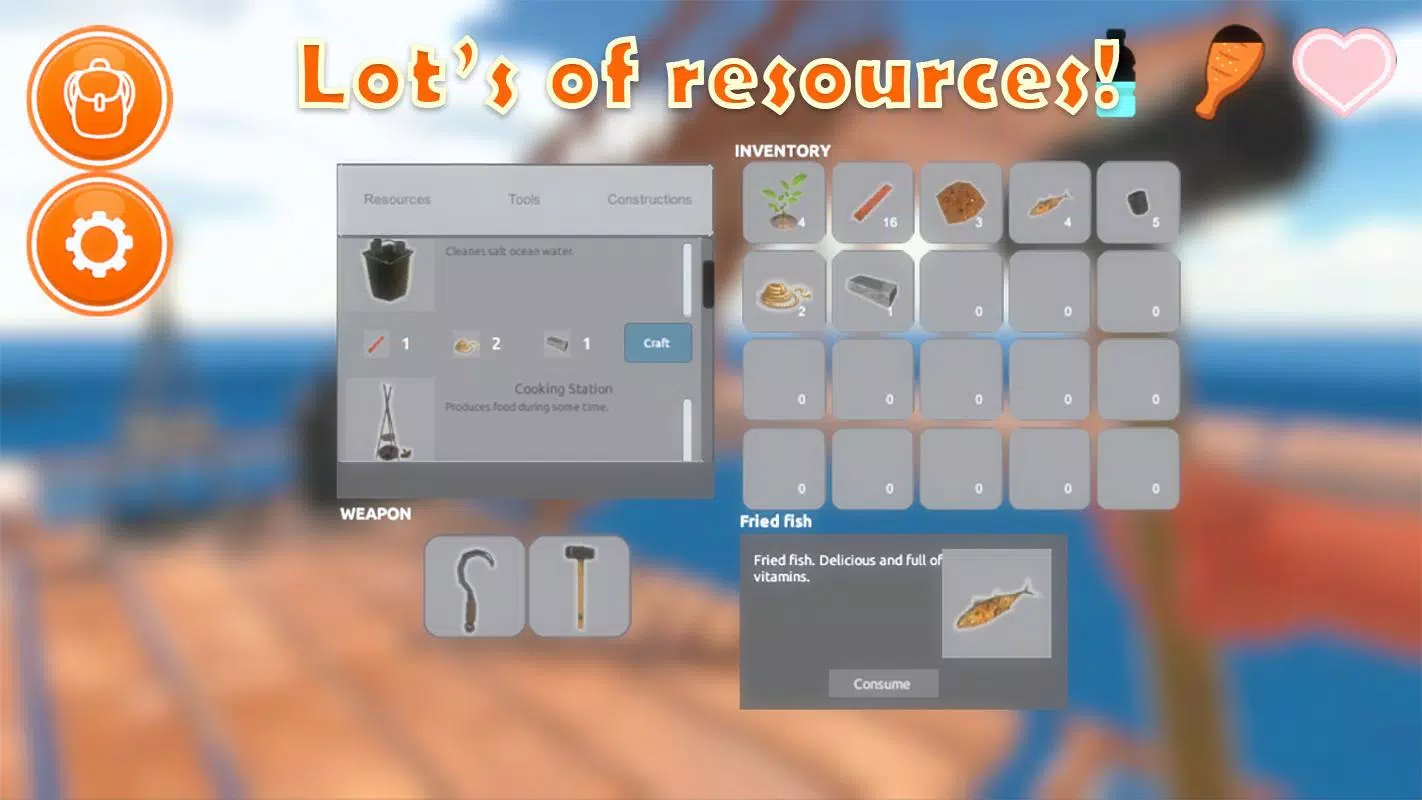 Capturas de tela do Raft Survival Simulator