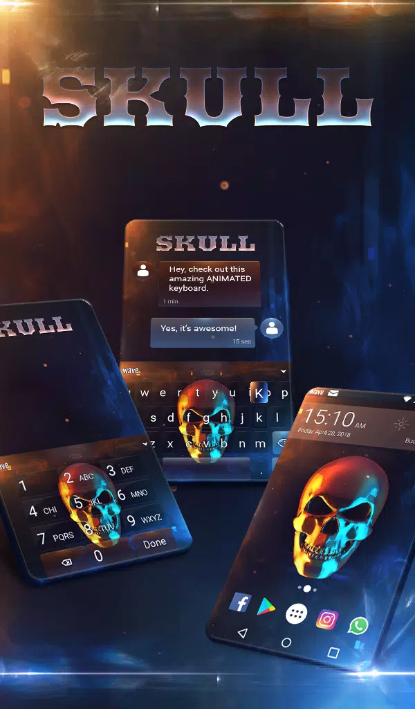 Skull Keyboard & Wallpaper Screenshots