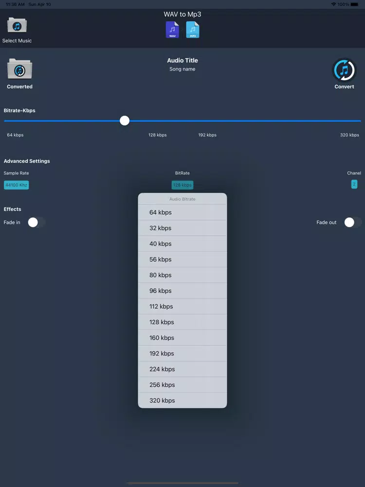 WAV to MP3 Converter iPad Screenshots