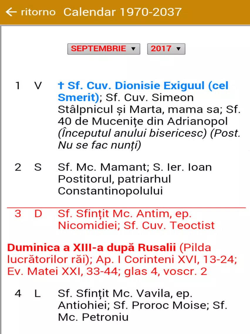 Calendar Ortodox 2018 - 2037 iPad Screenshots