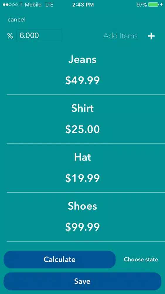 Sales Tax Calculator - Shopping Checkout, Tax Screenshots