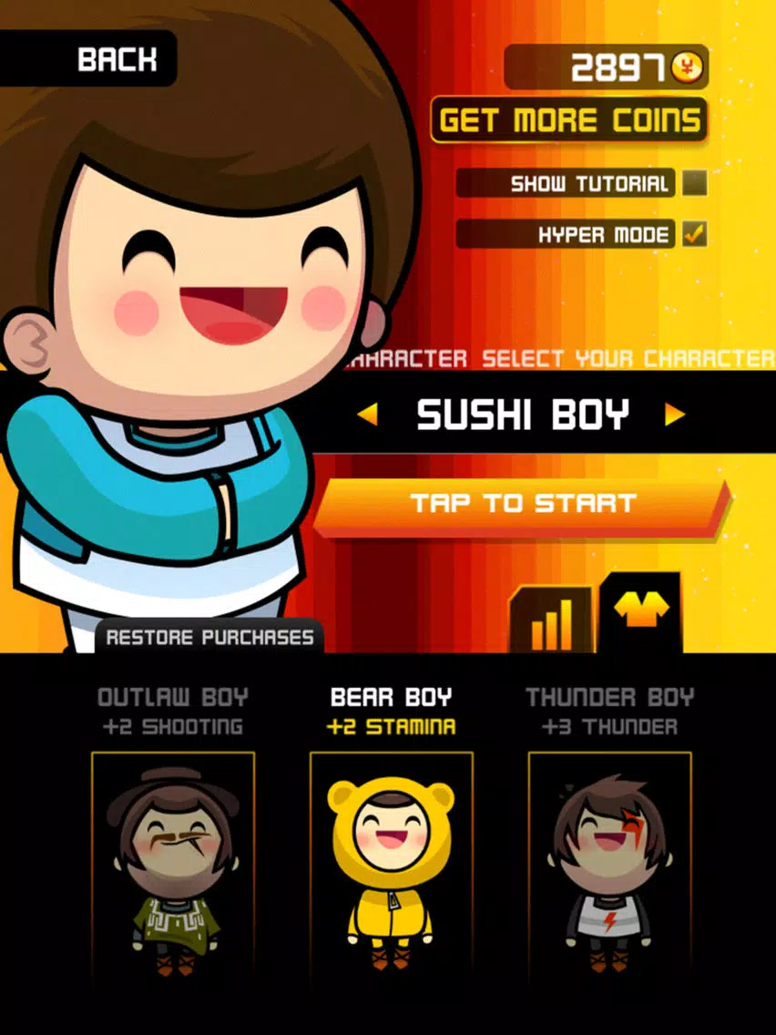 Tangkapan skrin Sushi Boy Thunder iPad 