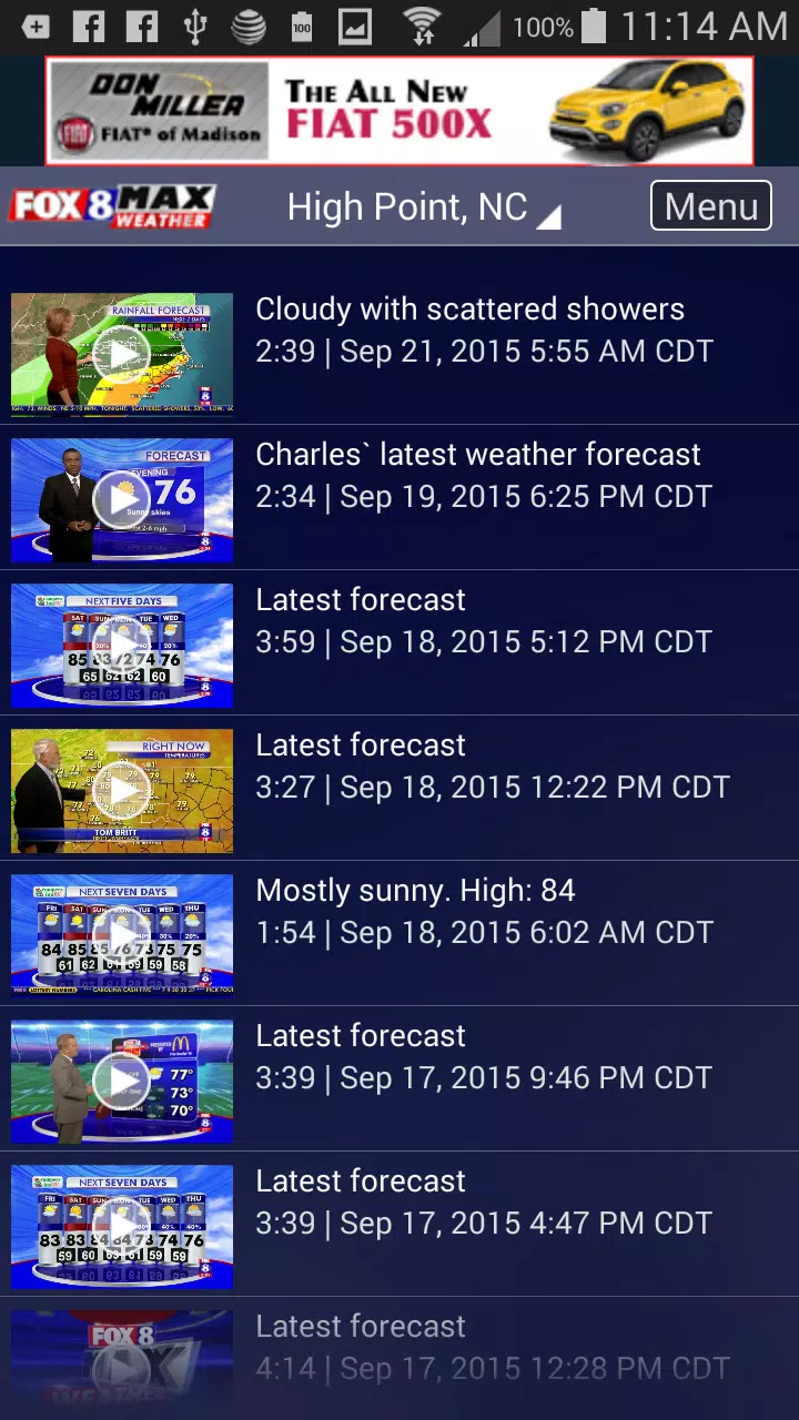 Fox8 Max Weather Screenshots