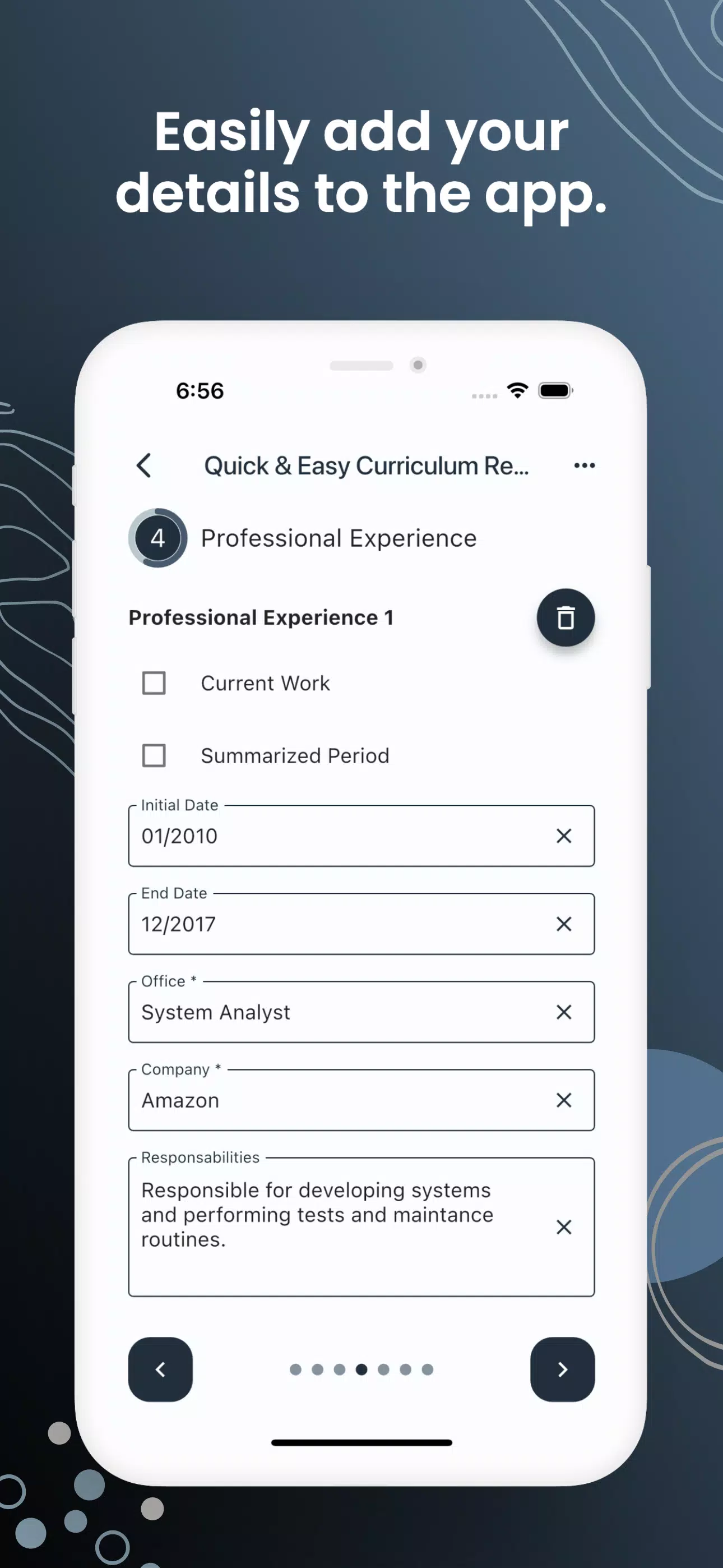Quick & Easy Curriculum Resume Screenshots
