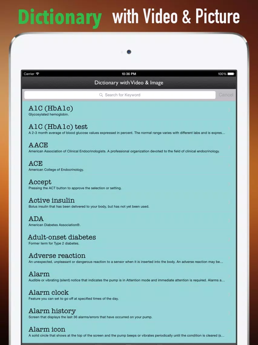 Diabetes Glossary and Cheatsheet:Study Guide iPad 應用截圖