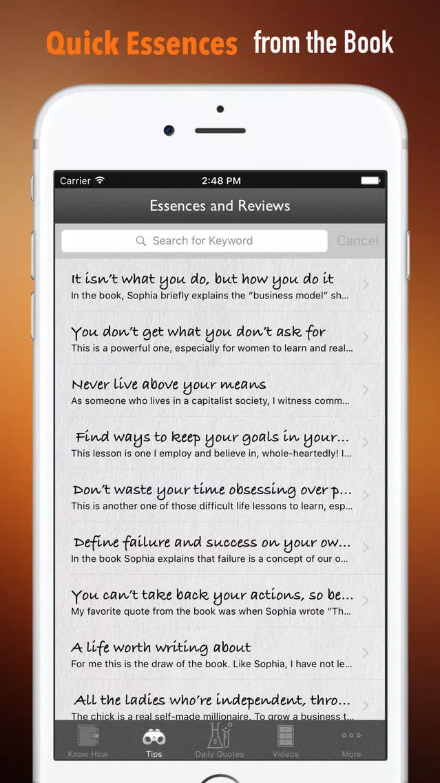 Quick Wisdom from GIRLBOSS:Key Insights Screenshots