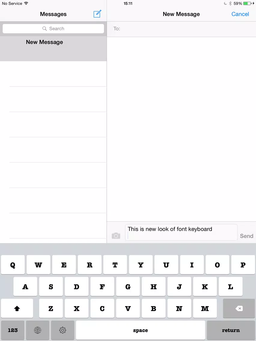 Keyboard of American Typewriter Font iPad Screenshots