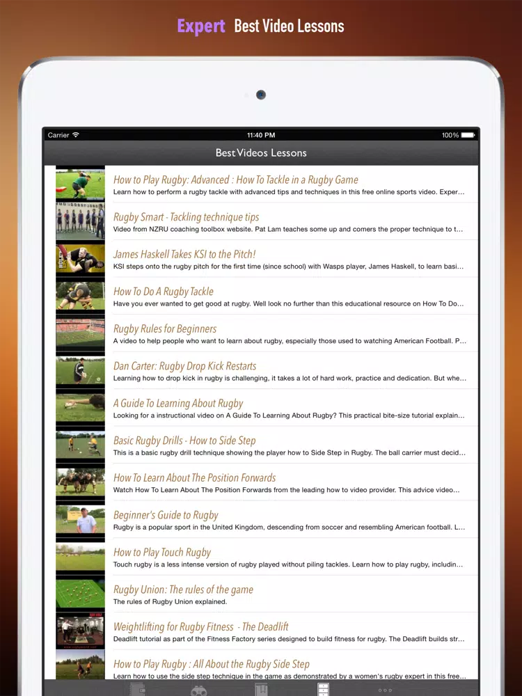 Rugby 101: Quick Learning Reference with Video Lessons and Glossary iPad Screenshots