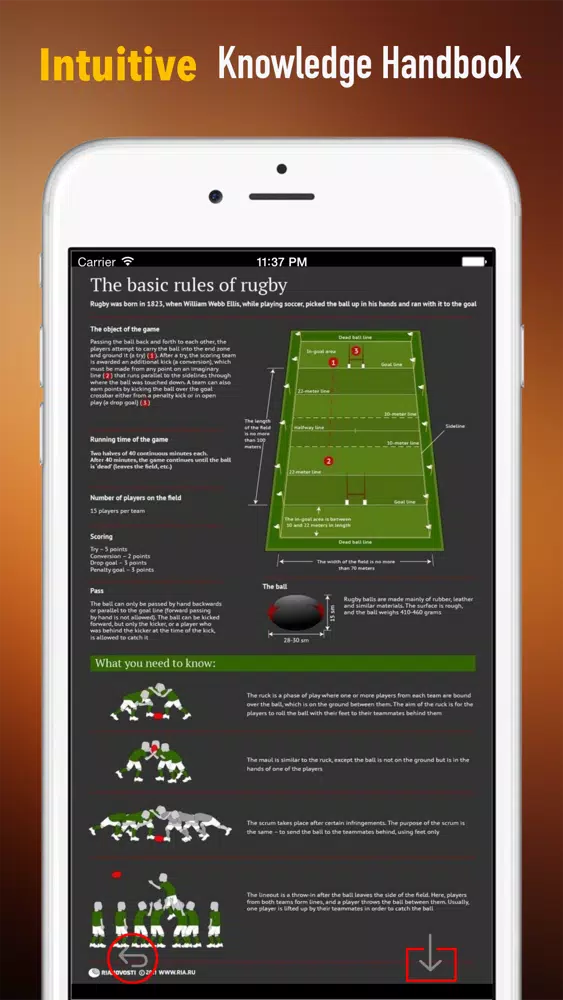 Rugby 101: Quick Learning Reference with Video Lessons and Glossary Screenshots