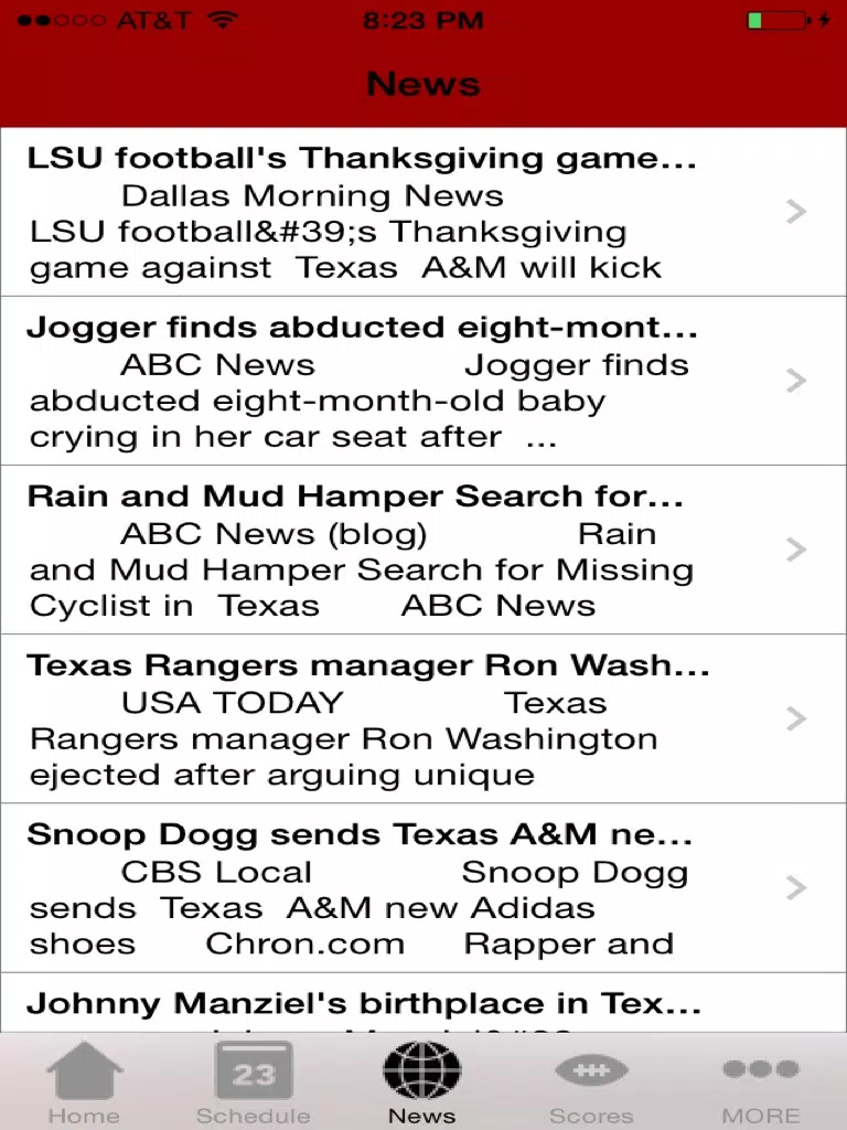 College Sports - Texas A&M Football Edition iPad Screenshots