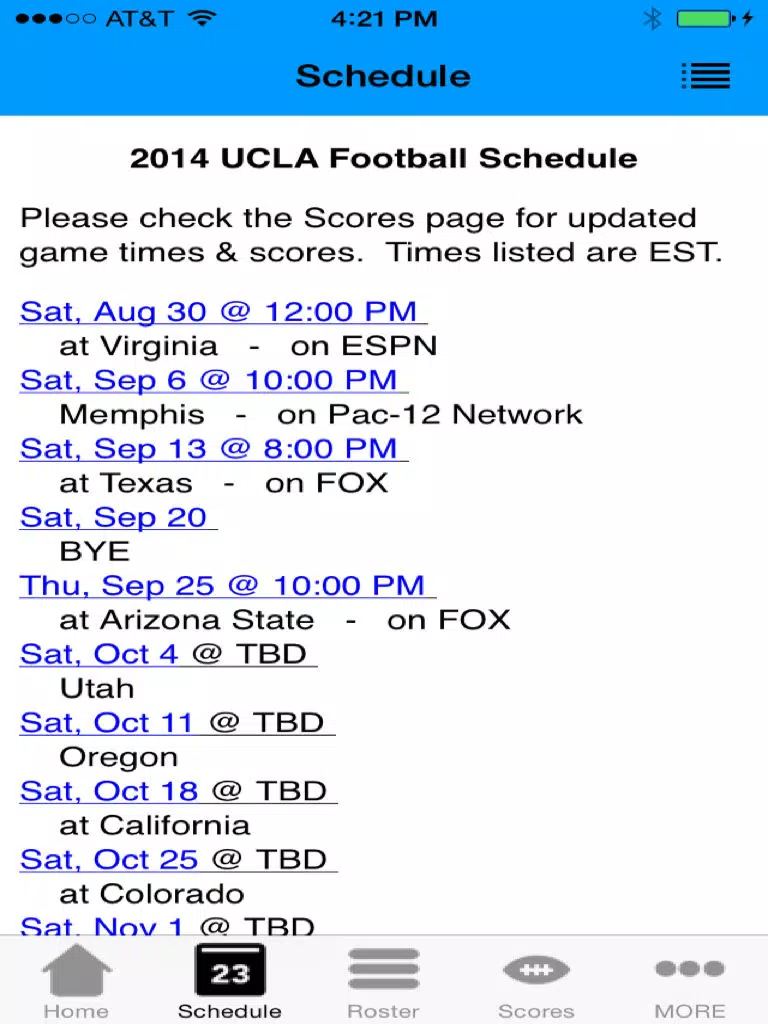 College Sports - UCLA Football Edition iPad Screenshots