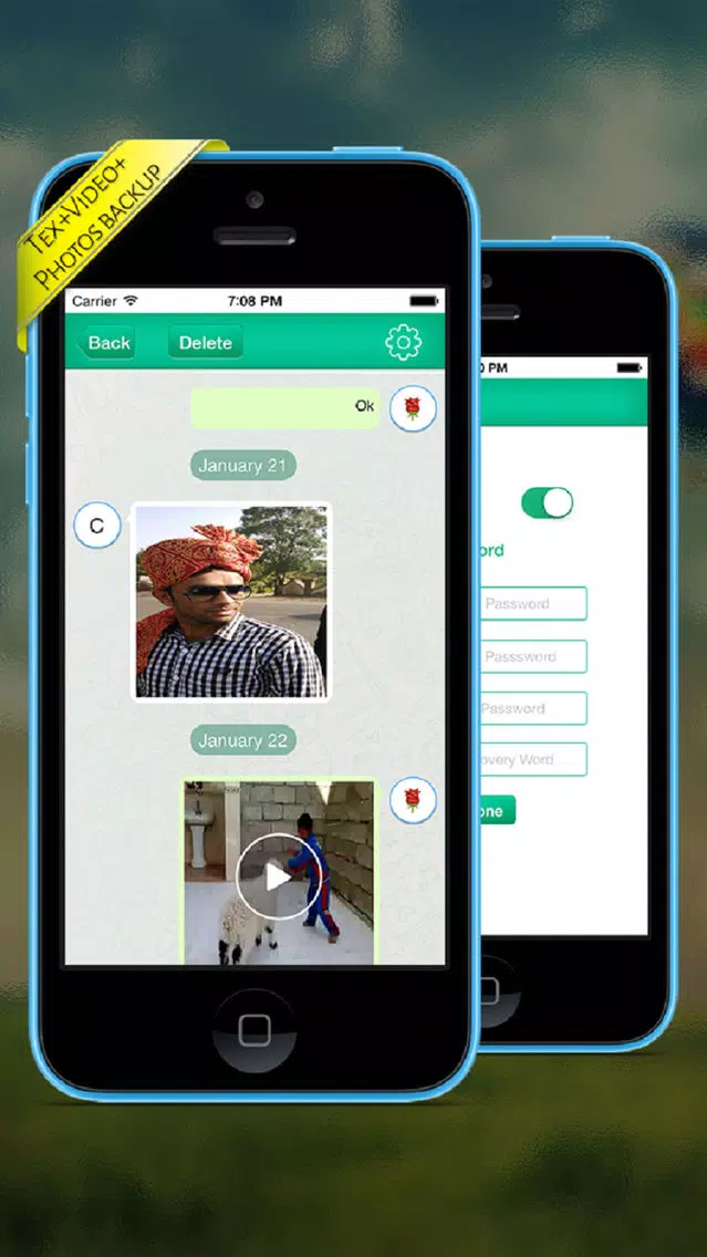 Passcode for messaging WT 's App - Protect your message within your device Screenshots